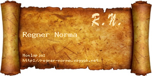 Regner Norma névjegykártya